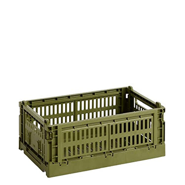 Hay Colour Crate transport box made of recycled polypropylene in the colour olive, dimensions: 26.5 cm x 17 cm x 10, 541452 on sale
